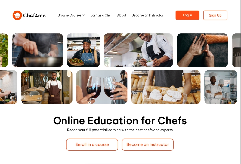 Screen capture of Chef4me learning hub